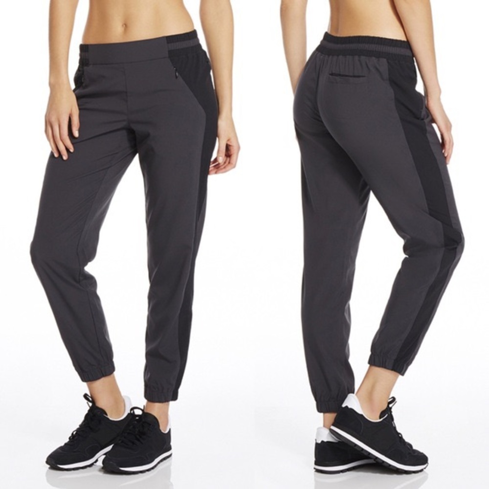 Fabletics Windsor Jogger Track Pants Black & Gray